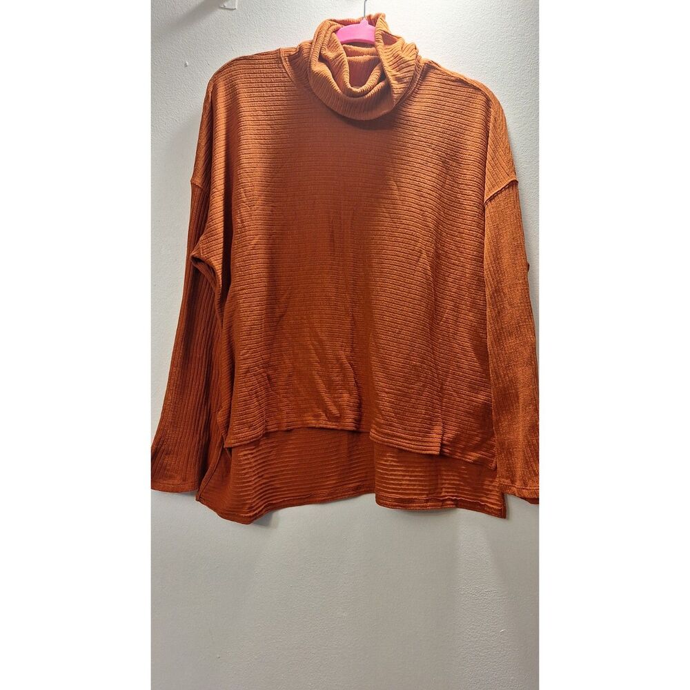 FREE PEOPLE MOVEMENT Women Size Medium Oversized‎ Ribbed Pullover Turtleneck Top
